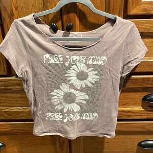 Hollister Cropped Tee Mauve S